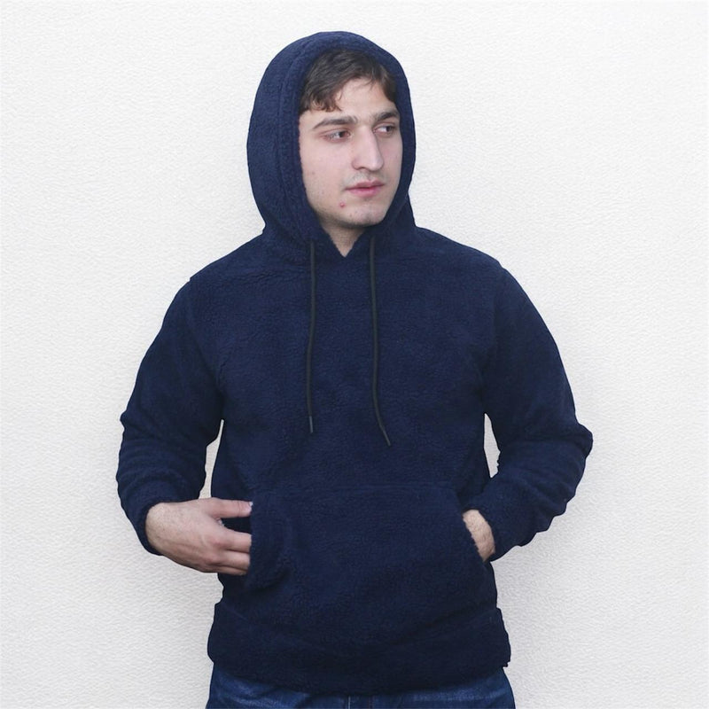 Unisex Classic Navy blue Fleece Hoodie