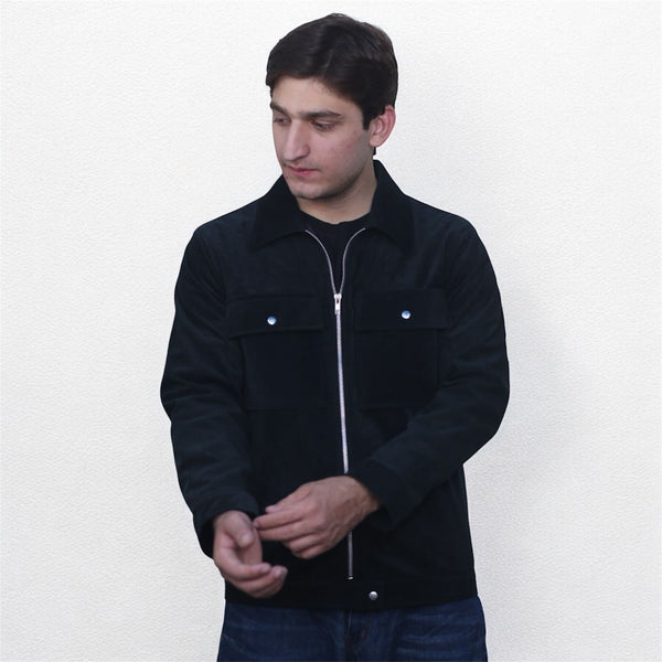 The Classic Collar Zipper Jacket with Chest Pockets
