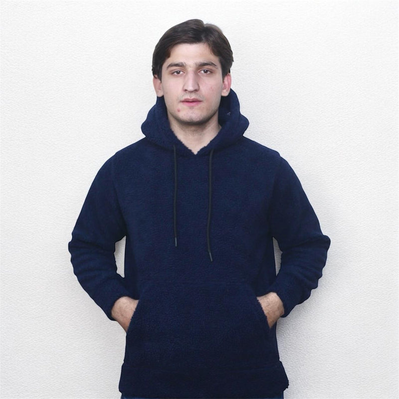 Unisex Classic Navy blue Fleece Hoodie