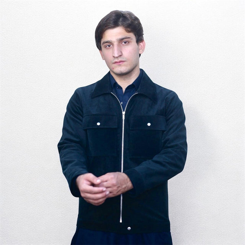 The Classic Collar Zipper Jacket with Chest Pockets